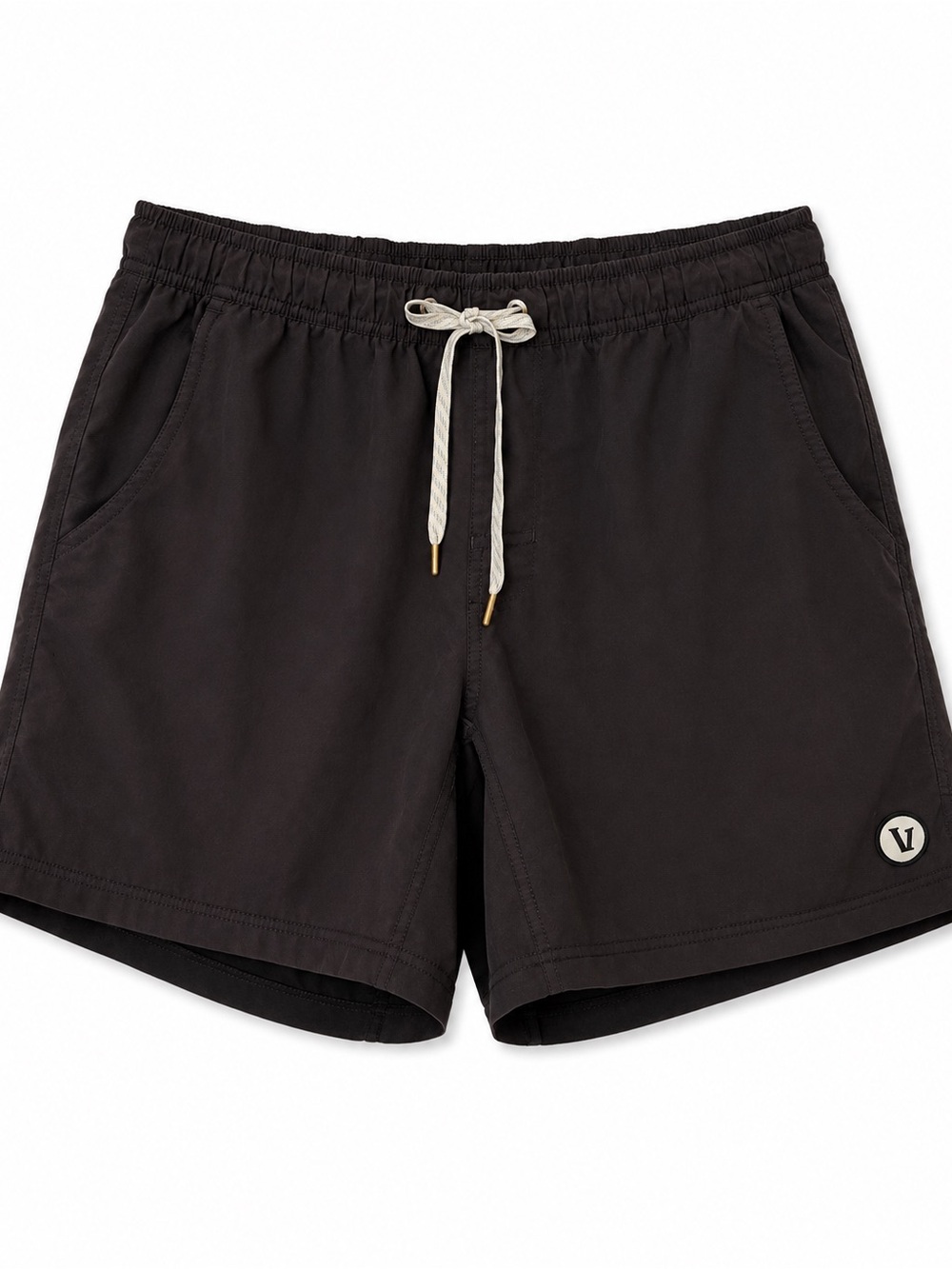 Vuori Black Athletic Shorts with Cream Drawstring 2 in 1